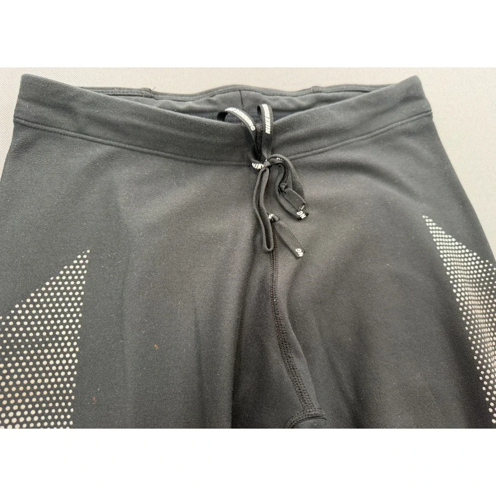 Nike Dri-FIT Running Tights Black Reflective Dot Zip Ankle | Women's Medium